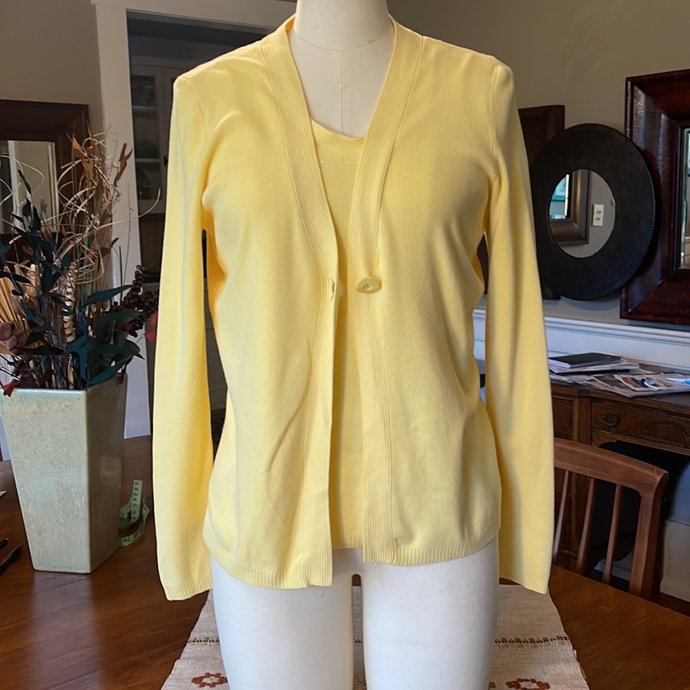 CHARTER CLUB Sweater Set Yellow Small 2pcs